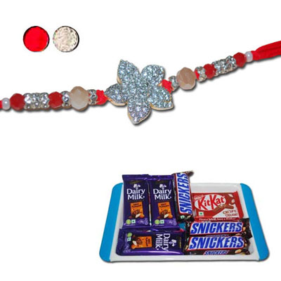 "RAKHIS -AD 4180 A (Single Rakhi),Choco Thali - code RC08 - Click here to View more details about this Product